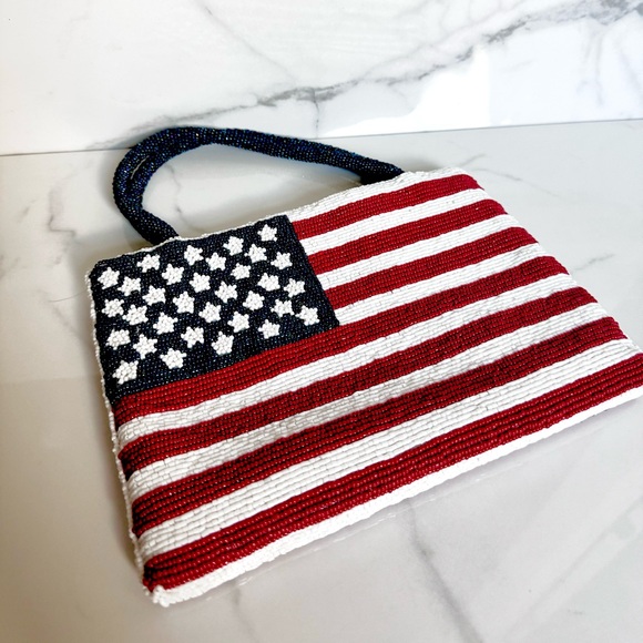 Valerie Stevens Patriotic Beaded Bag- Vintage - Picture 9 of 12